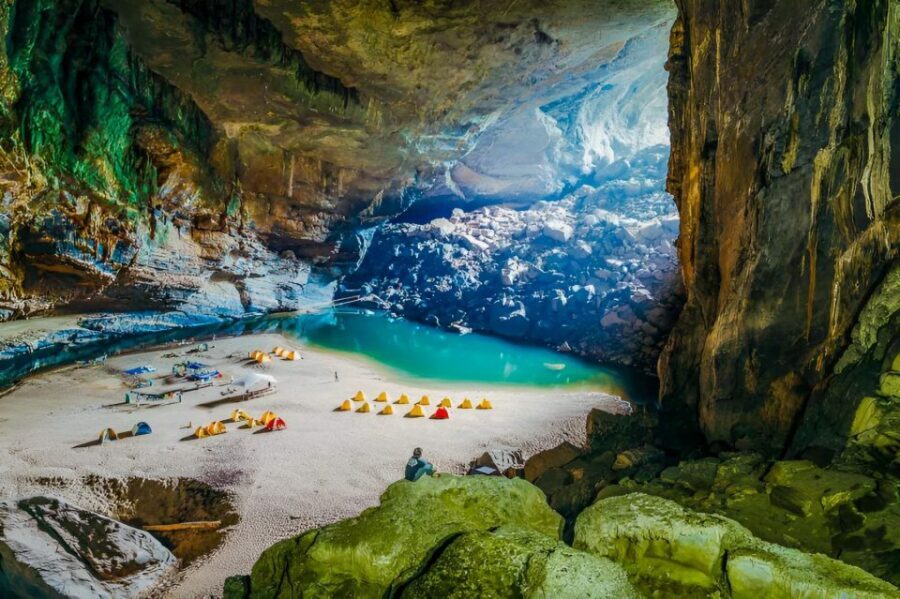 From Hue: One day explore Paradise Cave, Thien Duong cave - Paradise Cave (Thien Duong): electric-car access to the Garden of Eden