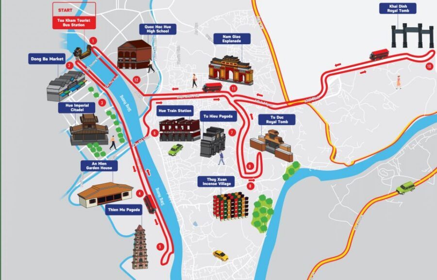 Hue: City Sightseeing Hop-On Hop-Off Bus Tour - Vouchers, WiFi, and the audio guide setup